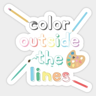 color outside the lines Sticker